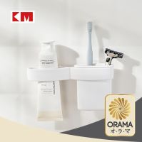 ORAMA【KM1218】 ที่แขวนแปรงสีฟัน อุปกรณ์เก็บแปรงสีฟัน ที่วางแปรงสีฟันยาสีฟันแบบติดผนังห้องน้ำ