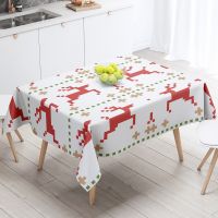 Christmas Tablecloths Coffee Table for Living Room Outdoor Rectangular Plaid Geometric Waterproof Anti-stain Party Decoration