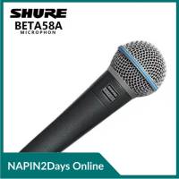 ไมค์ SHURE BETA 58A  (ไมค์สาย)ไมโครโฟน SHURE BETA 58A เป็นไมค์ร้อง เหมาะกับใช้งานบนเวที หรือ Live Sound โดยเฉพาะเสียงร้องนำ และ Backup ให้สัญญาณเสียงที่นุ่มนวล ชัดเจน เป็น Microphone ชนิด Dynamic มีทิศทางการรับเสียงแบบ Supercardioid ตอบสนองความถี่ที่ 50Hz