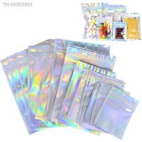 ◊℡ 20Pcs Laser Ziplock Bag Clear Plastic Candy Food Zipper Self Bag For Home Travel Party Gift Packing Decor Jewelry Cosmetic Pouch