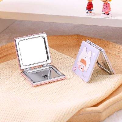 Mixed Color Folding Double-sided Mirror Handheld Makeup Mirror Portable Cute Mini Mirror Cosmetics Girl Mirror diy Make Up Tools Mirrors