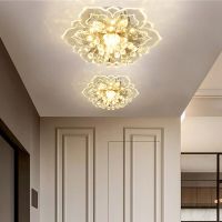 Crystal Petals LED Chandelier Ceiling lamp For Aisle Hallway Corridor Stairway Villa Gallery Kitchen Coffee Bar Indoor Lights