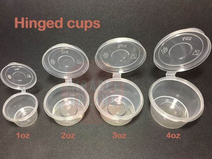 50pcs HINGED SAUCE CUPS (1oz / 2oz / 3oz / 40z) Lazada PH