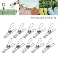 ┇☫☽ 10pcs Clothespins Laundry Clips Stainless Steel Clamp Clothes Pins Clothes Pegs Steel Wire Clip for Outdoor Clothesline Pictures