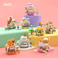 JAKI บล็อกอาคาร Jiaqi JK2123 ของเล่นเด็กผู้หญิงประกอบของขวัญบ้านขนมบล็อกถนนรถของขวัญเด็ก