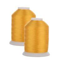 Simthread 206 Harvest Gold Trilobal Polyester Embroidery thread Sewing Thread 40wt Tkt 120 Tex 27 in 1100Y with 2 Spools