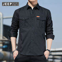 JEEP SPIRIT เสื้อเชิ้ตผู้ชายแขนยาวฤดูใบไม้ผลิและฤดูใบไม้ร่วง2023เกาหลีแฟชั่นหล่อธุรกิจฤดูร้อนเสื้อเชิ้ต