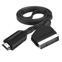 HD 1080P HDMI Input Ke Output SCART Adaptor Konverter Audio Video untuk HDTV DVD untuk Sky Box STB Steker dan Putar Kabel DC