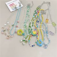 【CW】☸✖┋  Bohemia Multi-layer Polymer Clay Necklaces Colorful Beads Metal Chain Choker Necklace Jewelry