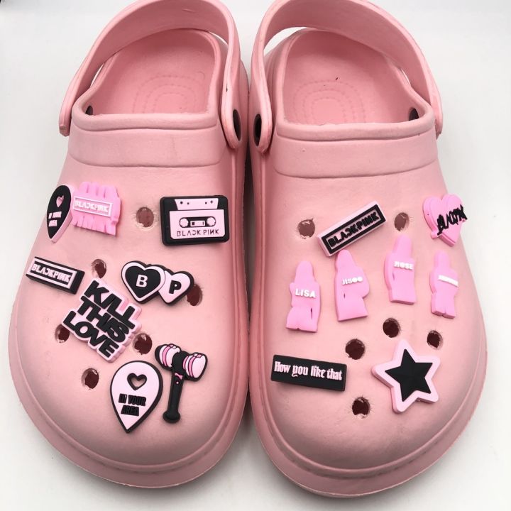 Black pink design Jibbitz Shoes Accessories Crocs Jibbitz | Lazada PH