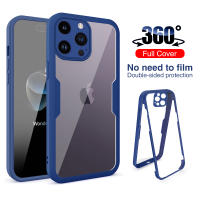 360เต็มรูปแบบเคสปกป้องหน้าจอสองด้านสำหรับ iPhone 15 Pro Max ฝาครอบใสกันกระแทกรุ่นที่สี่360เต็มเคสบน iPhone 15 Pro iPhone 15 Plus iPhone 15 Plus iPhone 15