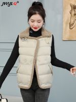 【HOT】✼■ Sleeveless Jackets Streetwear Baggy Thick Cotton Vests Womens Warm Lambswool Spliced Waistcoat Korean Short Coat