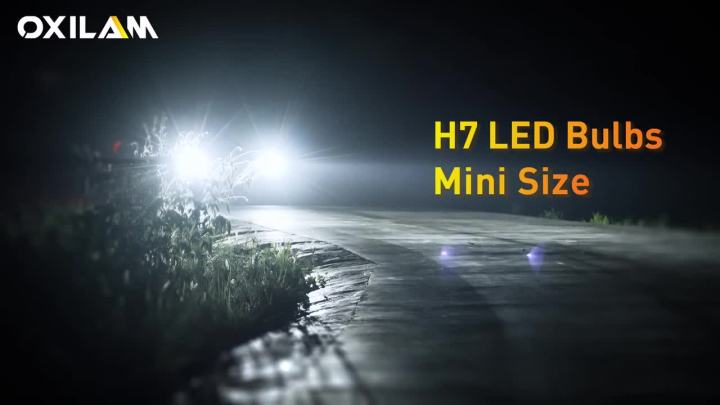 OXILAM Mini Size H7 LED Headlight Bulbs, 6000K White Super Bright CSP -  Oxilam
