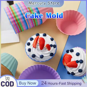 9pcs/Set Silicone Cake Mold Round Shaped Muffin Cupcake Baking