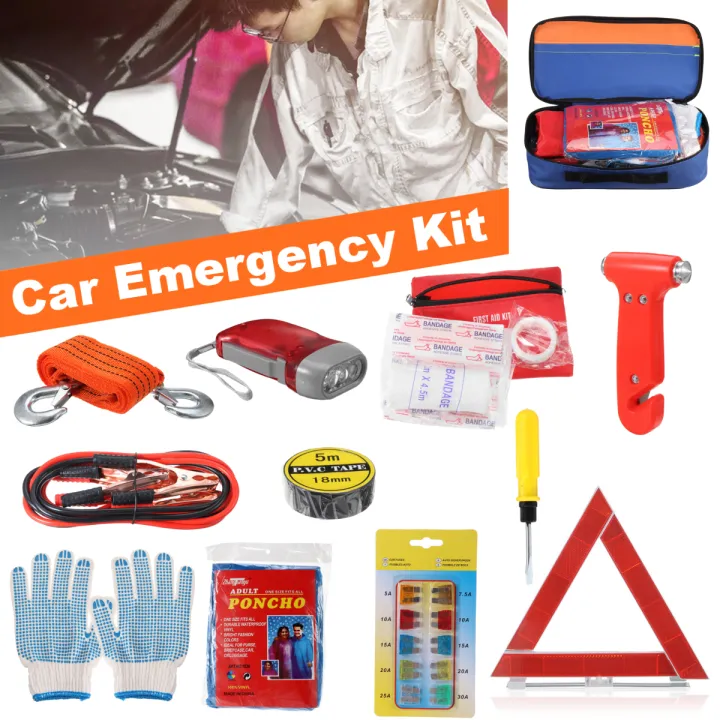 12 piece set of emergency kit for car combined tool Roadside Emergency