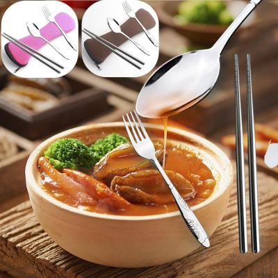 Tableware Set With Bag Portable Cutlery Case Travel Fork Spoon Chopsticks Dinnerware Washable Students Household Kitchen Utensil Flatware Sets