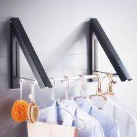 [hot]❀❖❏  Folding Hanger Hotel Wall Mounted Drying Rack Retractable Invisible Rail