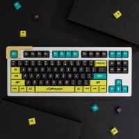 【ที่ครอบกุญแจเท่านั้น】 Gmk กุญแจ Cyberpunk 130คีย์โปรไฟล์เชอร์รี่ PBT ห้าด้านการระเหิดพร้อมการเปลี่ยน1.75U 2U สำหรับสวิตช์ MX เชอร์รี่คีย์บอร์ดแบบกลไก Keychron/RK61/GK61/Anne Pro 2