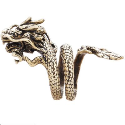 Adjustable Silver Dragon Ring Men Domineering Personality Jewelry Opening Rings