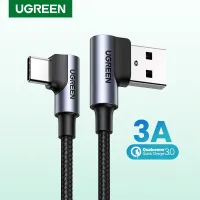 UGREEN USB Type C Cable for Xiaomi POCO Samsung S20 S21 Fast Charging USB C Cable 90 Degree Angle QC 3.0 Gaming Cable USB Type C Wall Chargers