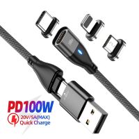 PD 100W 6 in 1 Magnetic Cable Micro USB C to Type C Cable 6A Fast Charging Phone Cable For iPhone 14 Samsung Xiaomi iPad Laptop