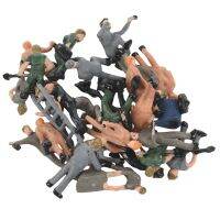 25Pcs 1:87 Figurines Painted Figures Miniatures of Railway Workers with Bucket and Ladder