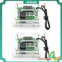 OKDEALS 2Pcs -50-110 °C ตัวควบคุมอุณหภูมิแบบดิจิตอล สีเขียวอ่อน 12V DC ควบคุมอุณหภูมิอิเล็กทรอนิกส์ ความแม่นยำสูงและแม่นยำ สวิตช์โมดูล การตรวจจับอุณหภูมิ