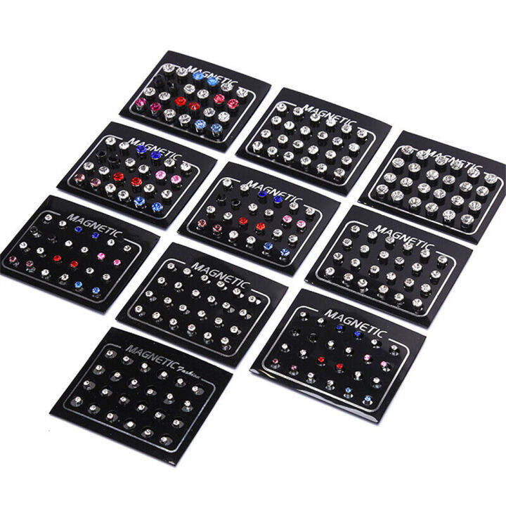 3-4-5-6-7mm-24pcs-set-magnetic-non-piercing-clip-round-rhinestone-stud-earrings-non-piercing-clip-on-stud-earrings-round-ear-stud-jewelry-gifts-3-4-5-6-7mm-stainless-steel-magnetic-care-ear-stud-fake-