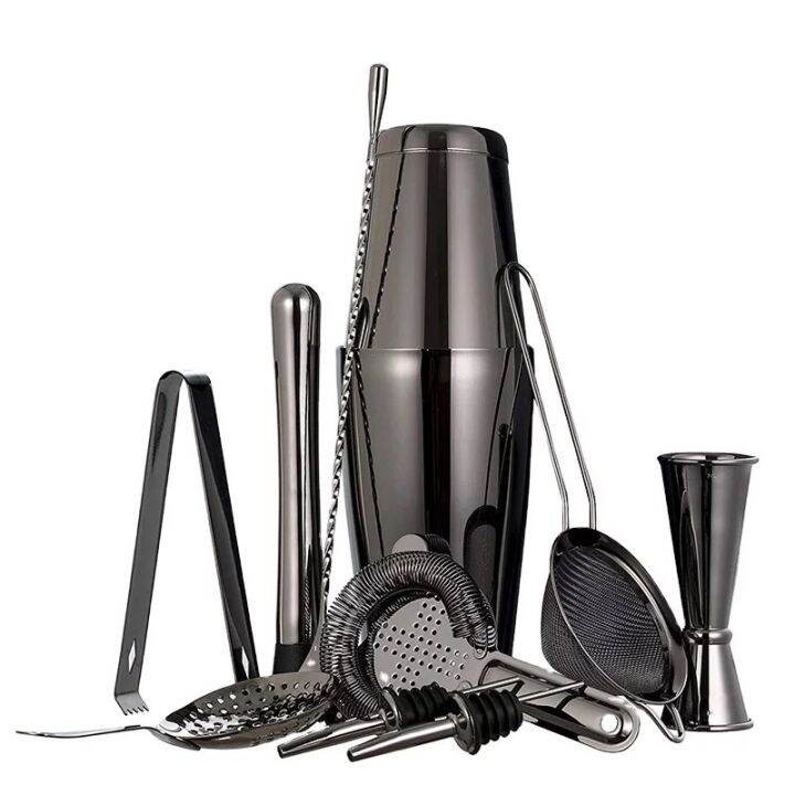Boston shaker set 11 pcs. Black maltalic color Boston shaker