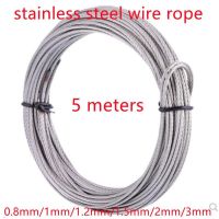 5 Meters 1mm 1.2mm 1.5mm 2mm 3mm stainless steel wire rope Soft Fishing Lifting Cable