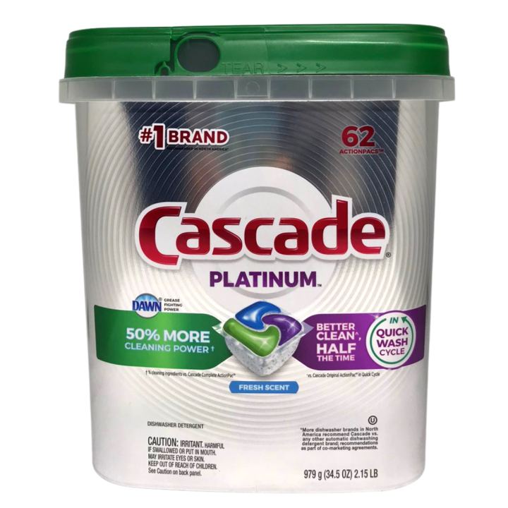 Cascade Platinum Fresh Scent Dishwasher Detergent 34.5 Oz 62 Actionpacs (1 Count) Lazada PH