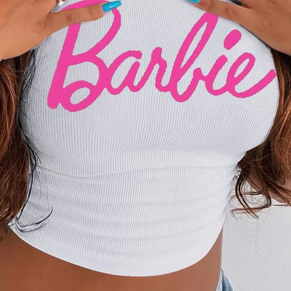 white barbie crop top