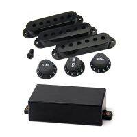 for Fender for Stratocaster Pickup Covers 50 Or 52 mm (Black) &amp; Plastic Sealed Humbucker Pickup Cover Fit SQ ST Pickup Black