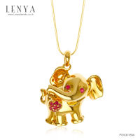 Lenya Jewelry  จี้ช้าง เอกลักษณ์ความเป็นไทย เงินแท้ ประดับพลอย ทับทิม ( Ruby) ชุบทอง สวยโดดเด่น