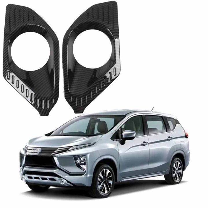 car-carbon-fiber-abs-front-fog-light-frame-cover-trim-fit-for-mitsubishi-xpander-2022-2023