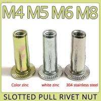 ✎✌ M4 M5 M6 M8 304 Stainless Steel Petal Rivets Cap Slotted Pull Rivet Nut Color Zinc Plating Folding Screw Fixed Car License Plate