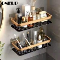 ♙ ONEUP Bathroom Shelves Corner Storage Rack No Drill Wall-Mounted Shelves Makeup Holder Home Organizer Bathroom Accessories Set