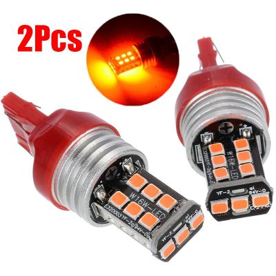 T20สีแดงคุณภาพสูง7443หลอดโคมไฟแบบสะท้อน LED ไส้หลอดคู่ชุด2ชิ้น