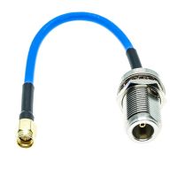 N female Jack Bulkhead to SMA male plug connector RG402 RG 402 Semi Flexible Coaxial Cable 0.141 quot; 50ohm Blue