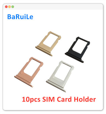 BaRuiLe 10ยูนิต Dulang Kad SIM untuk 6 6S Plus 7G 7P 8Plus X Pemegang Kad อะแดปเตอร์สล็อตซิม Pembaikan