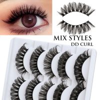 MEND 5/10 Pairs ทำด้วยมือปุย ธรรมชาติยาว นำกลับมาใช้ใหม่ได้ สไตล์ผสม ขนตาปลอม DD Curl ปริมาณรัสเซีย