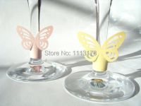 30pcs Eco Friendly Butterfly WINE GLASS TAGS  Pastel Table Settings  Single Use Drink Markers Cocktail Tags Handmade in Ireland. Bar Wine Tools