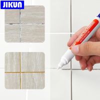 JIKUN เครื่องหมายกระเบื้องสีขาวกันน้ำผนังปากกาปูนมี10สีให้เลือกสำหรับพื้นกระเบื้องห้องน้ำการปนเปื้อนตะเข็บซ่อมแซมดินสอ