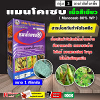 กล่องม่วง-สีเขียว-แมนโคเซบ ( mancozeb )( 1 กิโลกรัม ) แมนโคเซป สารป้องกันและกำจัดเชื้อรา โรคพืชต่าง ๆ ได้มากมาย มีความคงตัว ทนการชะล้างได้ดี