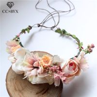 【YF】 CC Wedding Headband Flower Hairband Hair Jewelry Charms Engagement Accessories For Bride Bridesmaids 100  Handmade Headwear at06