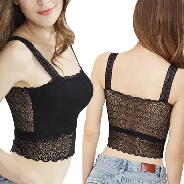 Camisoles for Women Lace Tank Top with Built In Bra Sexy Lingerie Black  Crop Top Plus Size White Lace Camis Padded Tank Top - AliExpress