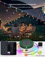 ไฟราวพลังงานแสงอาทิตย์มัลติฟังก์ชั่น5เมตรสำหรับตั้งแคมป์ RGB ควบคุมแอพนำสมัยโคมไฟเต็นท์ชาร์จมือถือไฟกลางคืนกันน้ำ