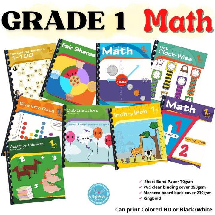 GRADE 1 (MATH) Workbook Worksheet Homeschool Learning Materials Lazada PH