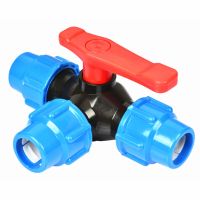 PE Three-way Fast Connection Pipe Valve Plastic Valve T-type Valve Internal Diameter 20/25/32/40/50/63mm Plumbing Valves