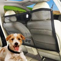 Durable Car Universal Back Seat Dog Pet Barrier Mesh Safety Net Guard with Belt Automobiles Interior Accessories